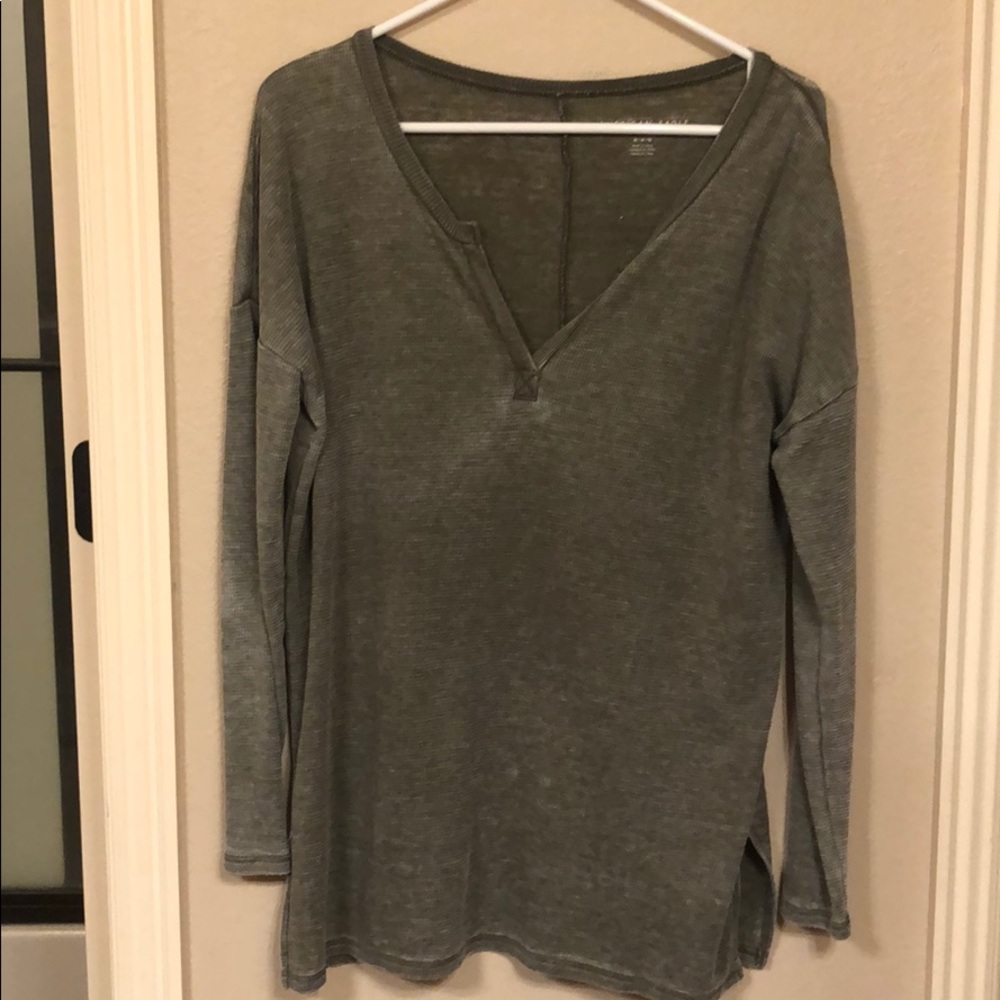 Green long sleeved shirt